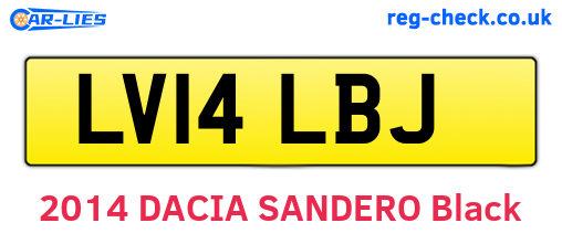 LV14LBJ are the vehicle registration plates.