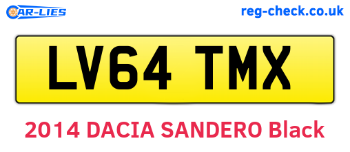 LV64TMX are the vehicle registration plates.