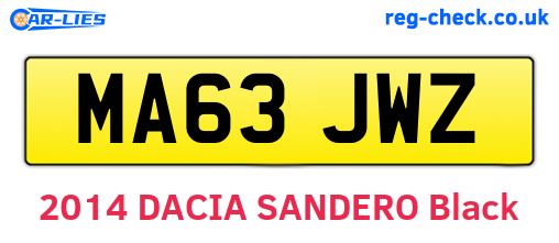 MA63JWZ are the vehicle registration plates.