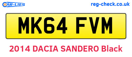 MK64FVM are the vehicle registration plates.