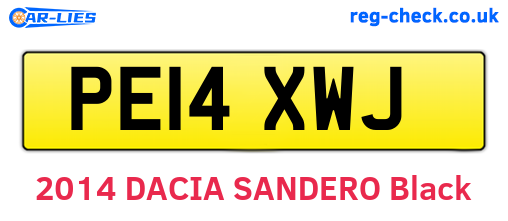 PE14XWJ are the vehicle registration plates.