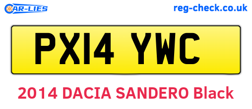 PX14YWC are the vehicle registration plates.