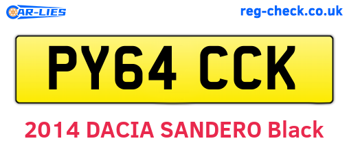PY64CCK are the vehicle registration plates.