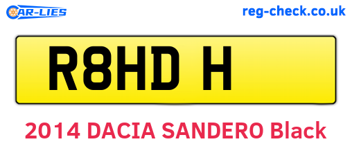 R8HDH are the vehicle registration plates.