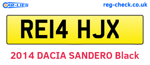 RE14HJX are the vehicle registration plates.