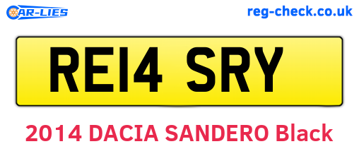 RE14SRY are the vehicle registration plates.