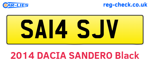 SA14SJV are the vehicle registration plates.