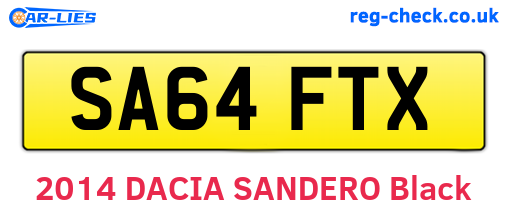 SA64FTX are the vehicle registration plates.