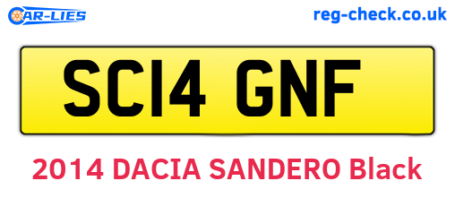 SC14GNF are the vehicle registration plates.
