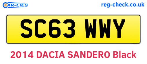 SC63WWY are the vehicle registration plates.