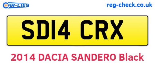 SD14CRX are the vehicle registration plates.