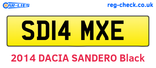 SD14MXE are the vehicle registration plates.