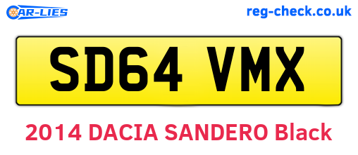 SD64VMX are the vehicle registration plates.