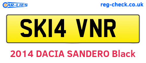SK14VNR are the vehicle registration plates.