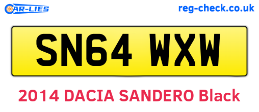 SN64WXW are the vehicle registration plates.