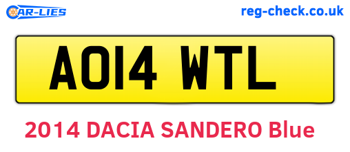 AO14WTL are the vehicle registration plates.