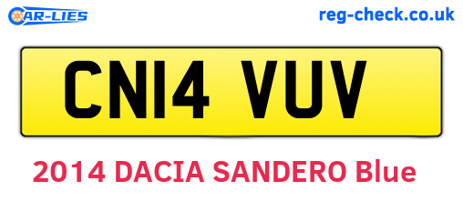 CN14VUV are the vehicle registration plates.