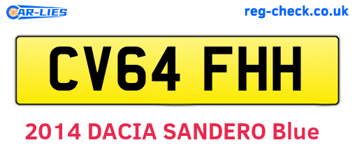 CV64FHH are the vehicle registration plates.