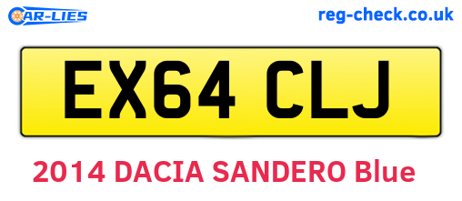 EX64CLJ are the vehicle registration plates.