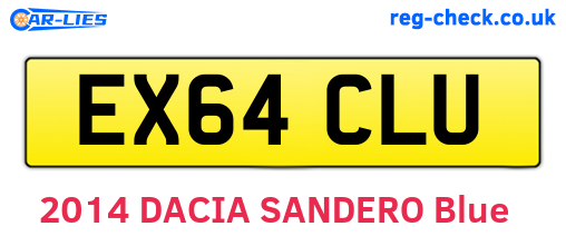 EX64CLU are the vehicle registration plates.