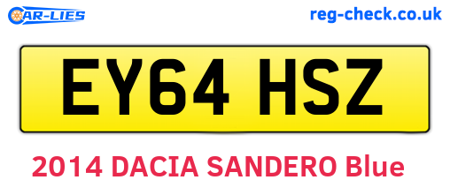 EY64HSZ are the vehicle registration plates.