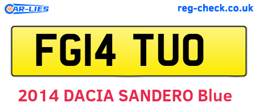 FG14TUO are the vehicle registration plates.