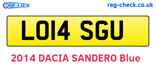 LO14SGU are the vehicle registration plates.