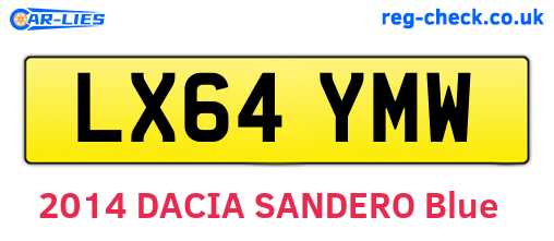LX64YMW are the vehicle registration plates.