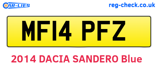MF14PFZ are the vehicle registration plates.