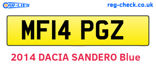 MF14PGZ are the vehicle registration plates.