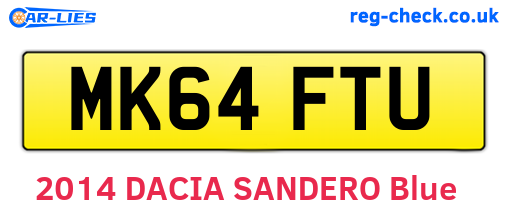 MK64FTU are the vehicle registration plates.