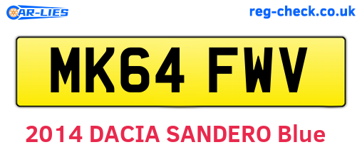 MK64FWV are the vehicle registration plates.