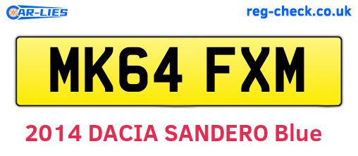 MK64FXM are the vehicle registration plates.