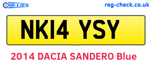 NK14YSY are the vehicle registration plates.