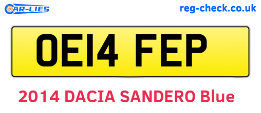 OE14FEP are the vehicle registration plates.