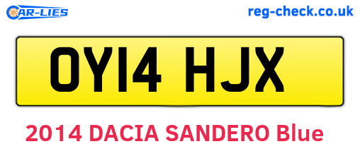 OY14HJX are the vehicle registration plates.