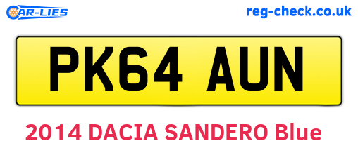 PK64AUN are the vehicle registration plates.