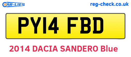 PY14FBD are the vehicle registration plates.