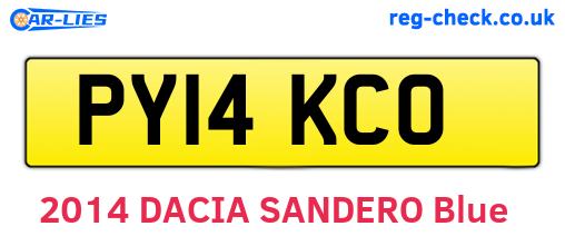 PY14KCO are the vehicle registration plates.