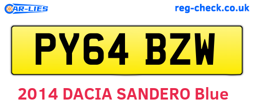 PY64BZW are the vehicle registration plates.
