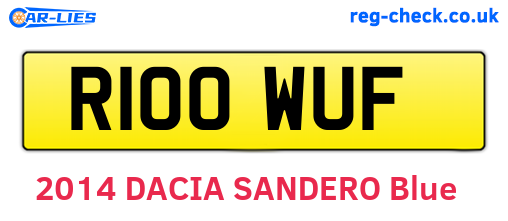 R100WUF are the vehicle registration plates.