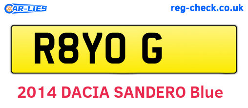 R8YOG are the vehicle registration plates.
