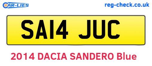 SA14JUC are the vehicle registration plates.