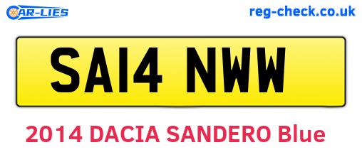 SA14NWW are the vehicle registration plates.