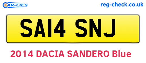 SA14SNJ are the vehicle registration plates.