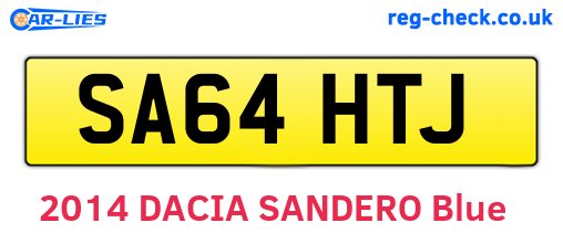 SA64HTJ are the vehicle registration plates.