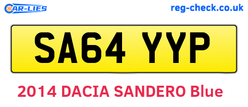 SA64YYP are the vehicle registration plates.