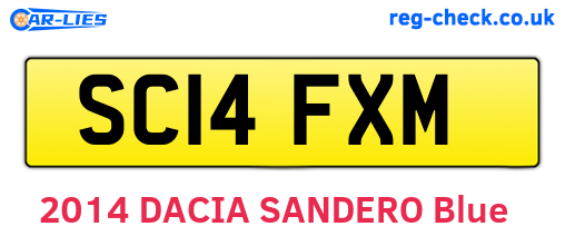 SC14FXM are the vehicle registration plates.