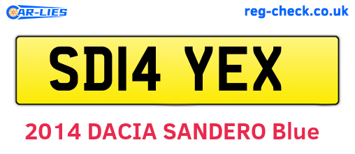 SD14YEX are the vehicle registration plates.