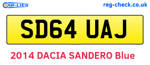 SD64UAJ are the vehicle registration plates.